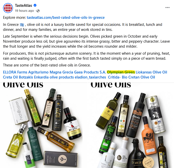 Ktima Louiza EVOO Earns Top-Tier Recognition on Taste Atlas
